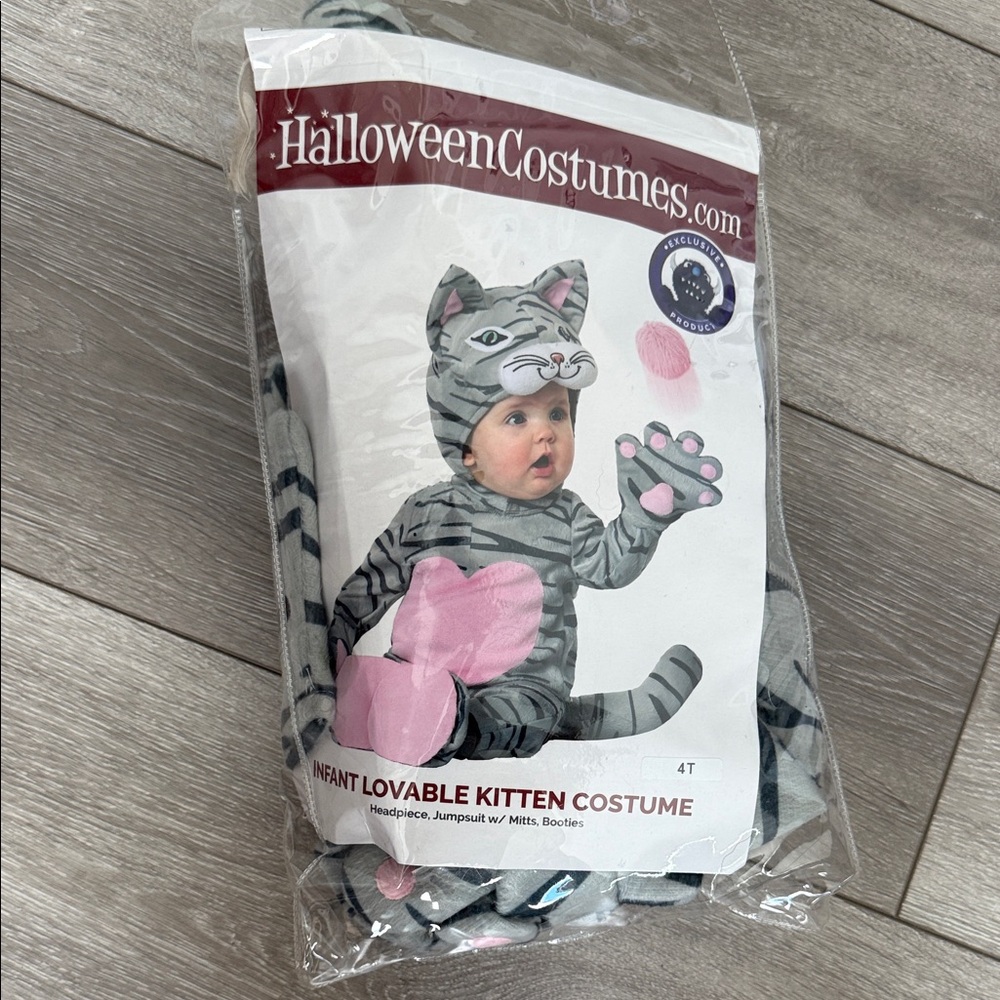 4T Halloween Kitten Costume - Gray and Pink
